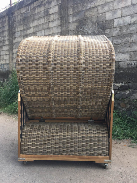 SOLD - Traditional Teak Strandkorb