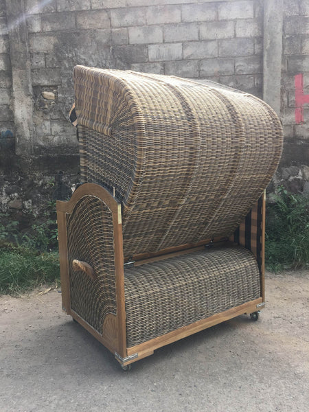 SOLD - Traditional Teak Strandkorb